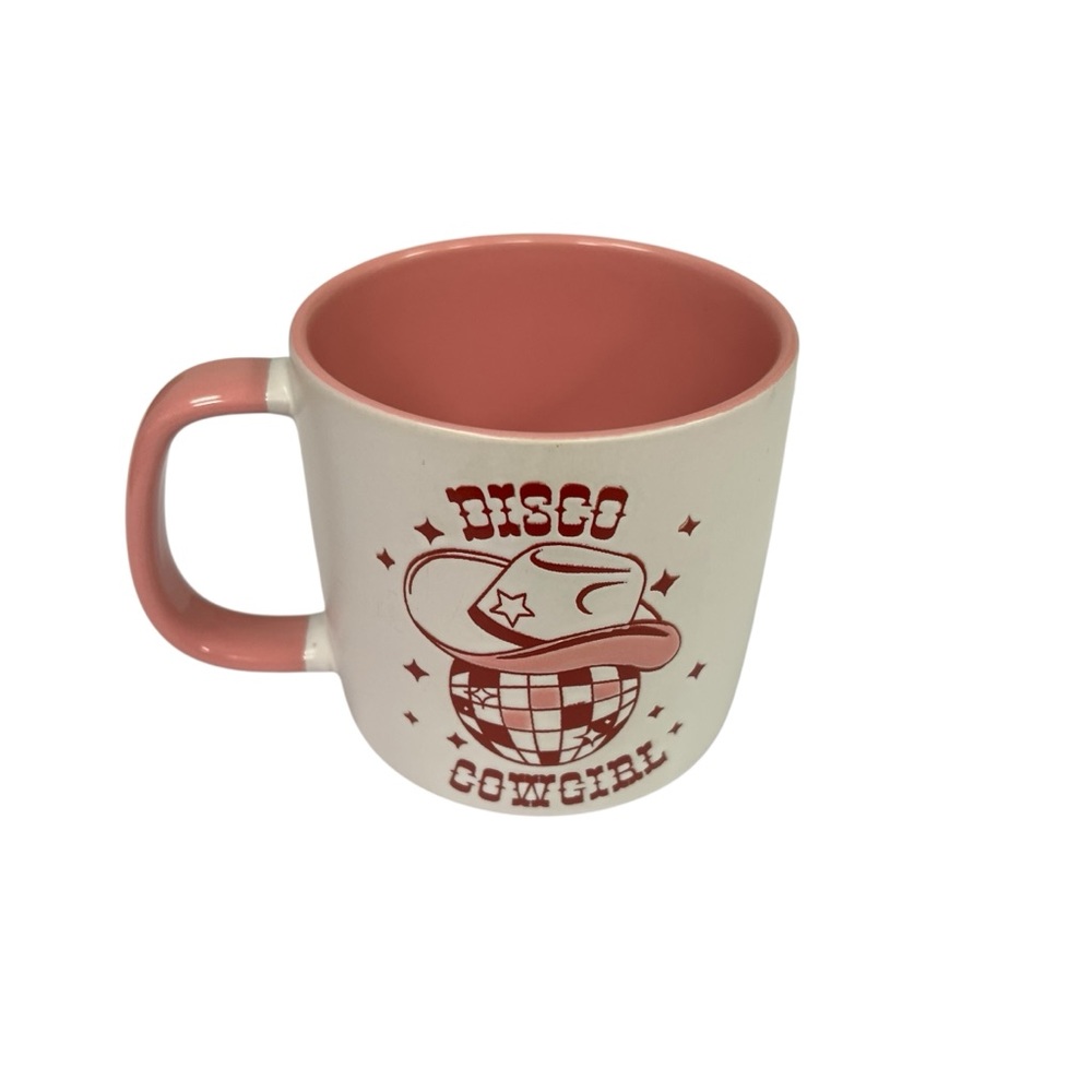 Charming Pink Disco Cowgirl Mug 18 oz